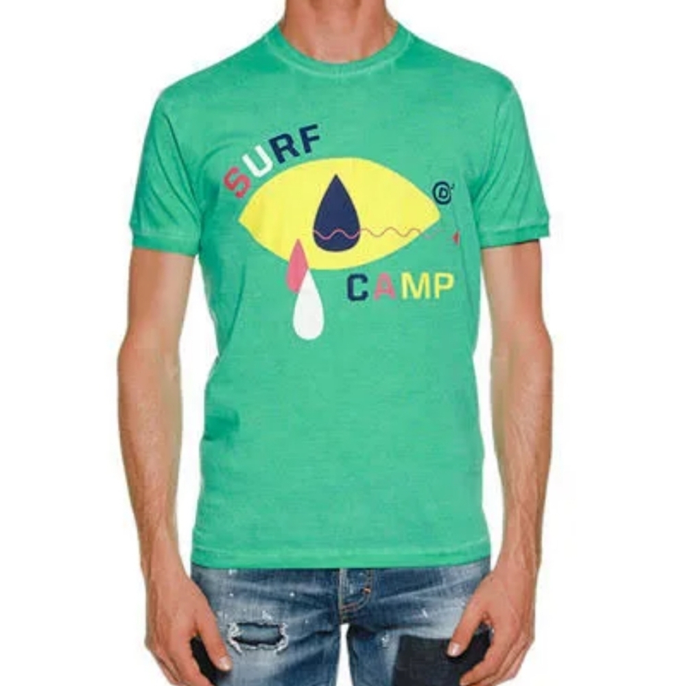 DSQUARED2‎ Surf Camp Crew T-shirt Streetwear Italy Designer Mens Large "Rare"
